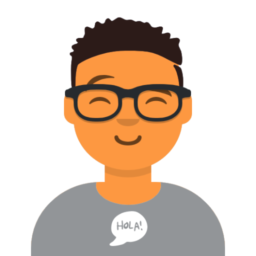 Illustrated portrait of Billy Okeyo, smiling in glasses with Hola on his shirt